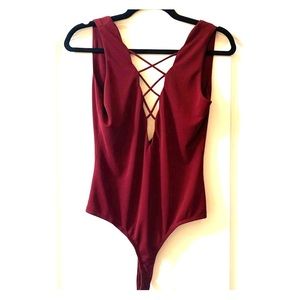 Burgundy leotard